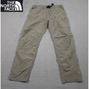 The North Face Nylon Cordura Belted Hiking Pants Women's Medium Beige Stretch